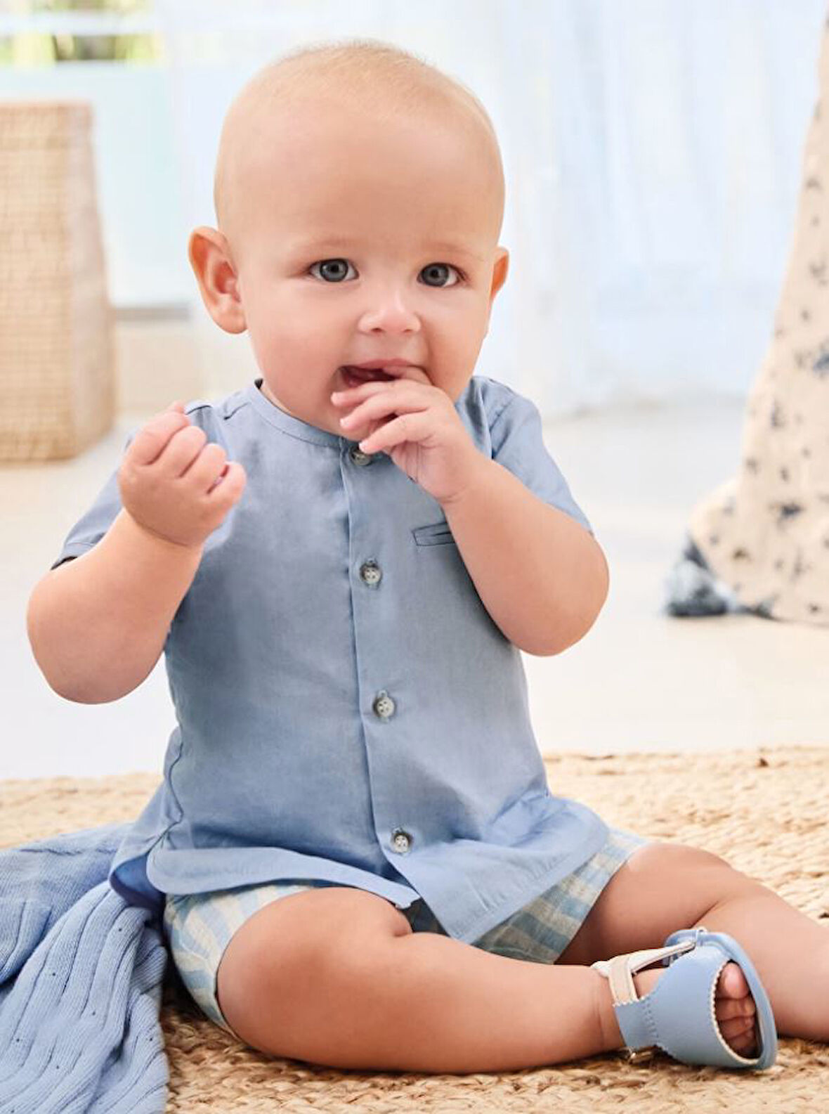 Mayoral erkek bebek  şort gömlek set  1219