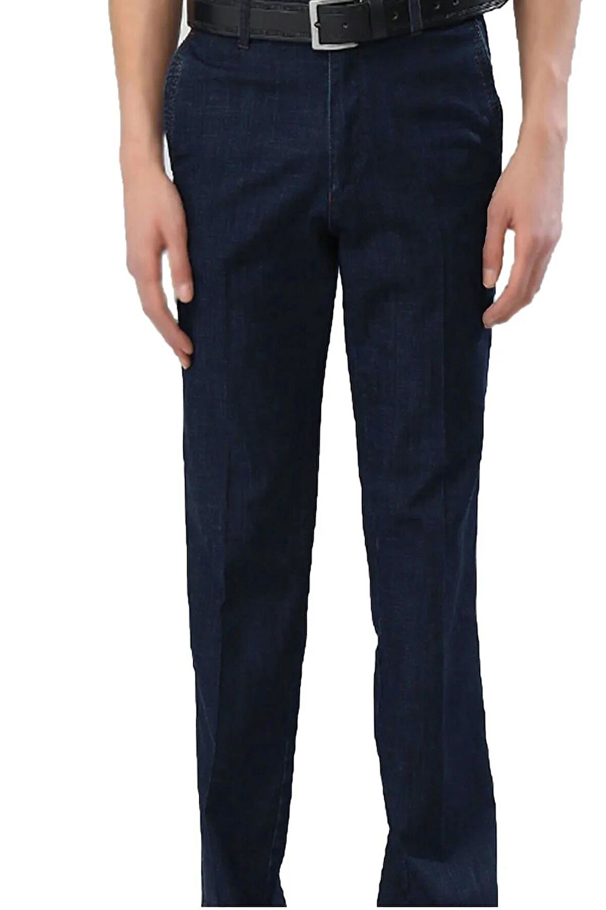 Yazı Klasik Fit Likralı Erkek Keten Pantolon-7254