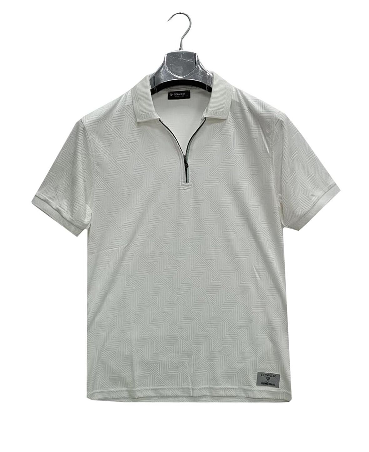 Gewer Fermuarlı Yakalı Slim Fit Kısa Kol Erkek Tişört-6722