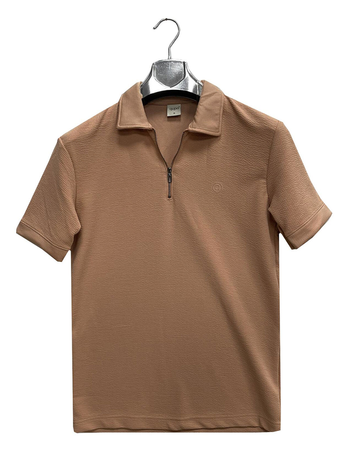 Qupa Fermuarlı Yakalı Slim Fit Kısa Kol Erkek Tişört-6794