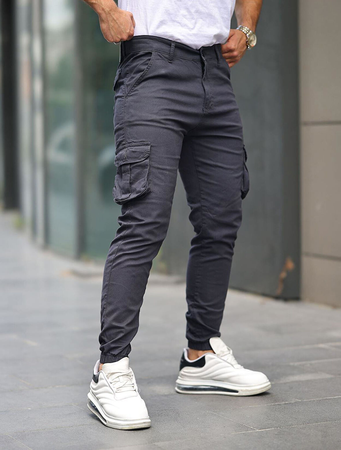 Pause Denim Slım Fıt Erkek Paça Lastikli Kargo Pantolon-6806