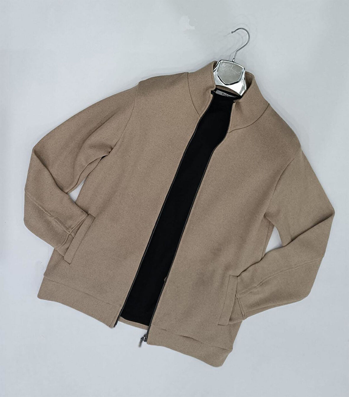 Baros Slim Fit Erkek Fermuarlı Triko Ceket