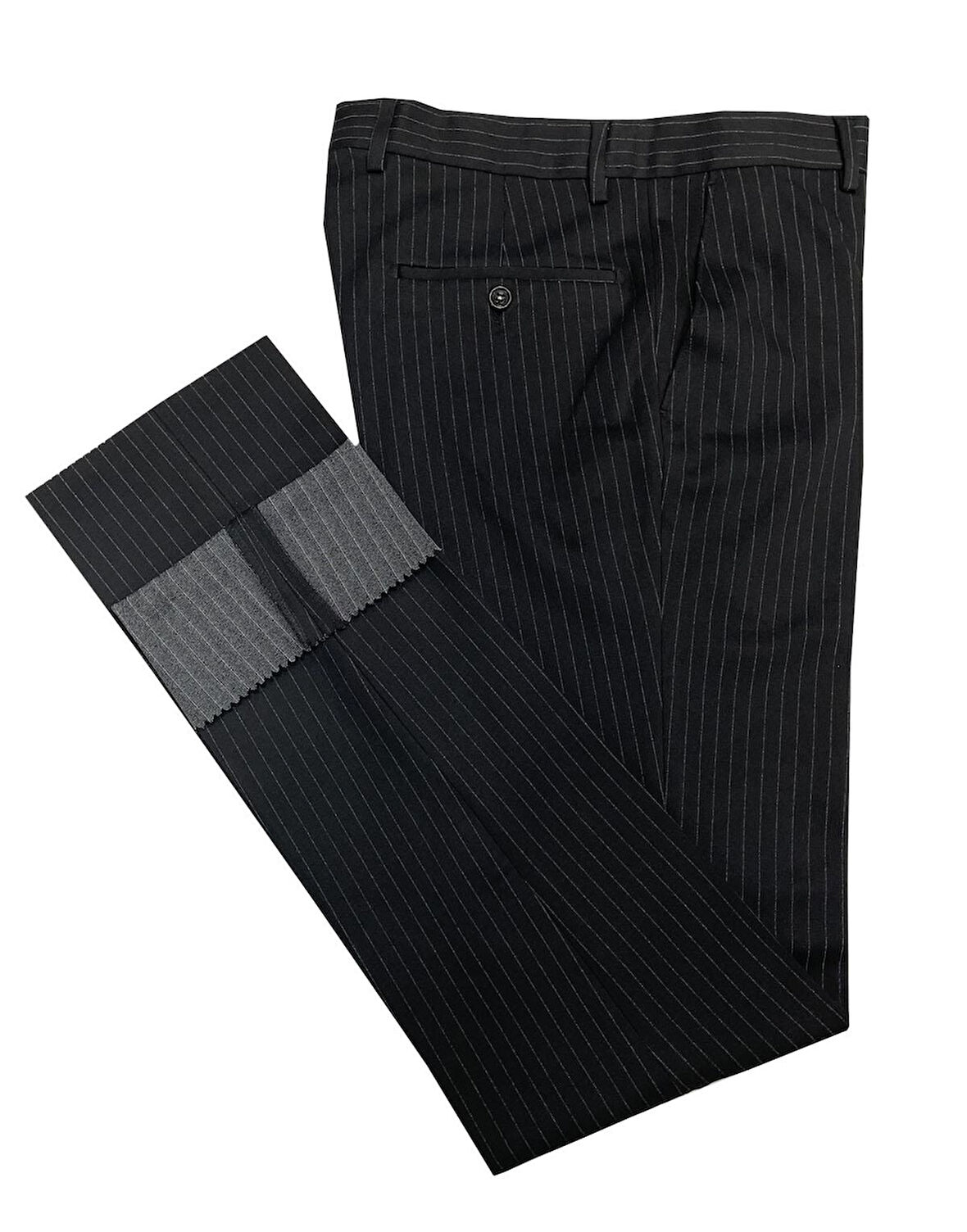 Avasar Erkek Siyah Çizgili Regular Fit Kumaş Pantolon-7226