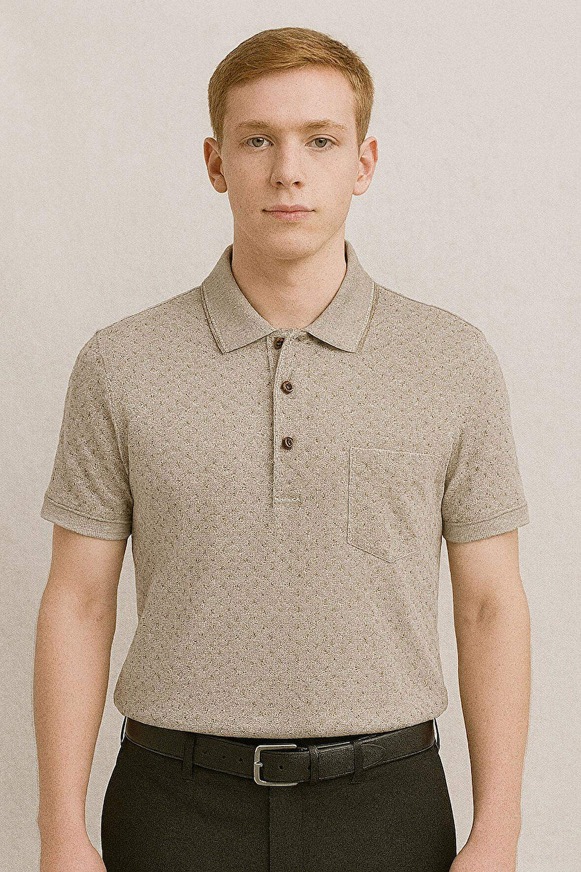 Ercan Büyük Beden Yakalı Klasik Kısa Kol Cepli Erkek Tişört 7347