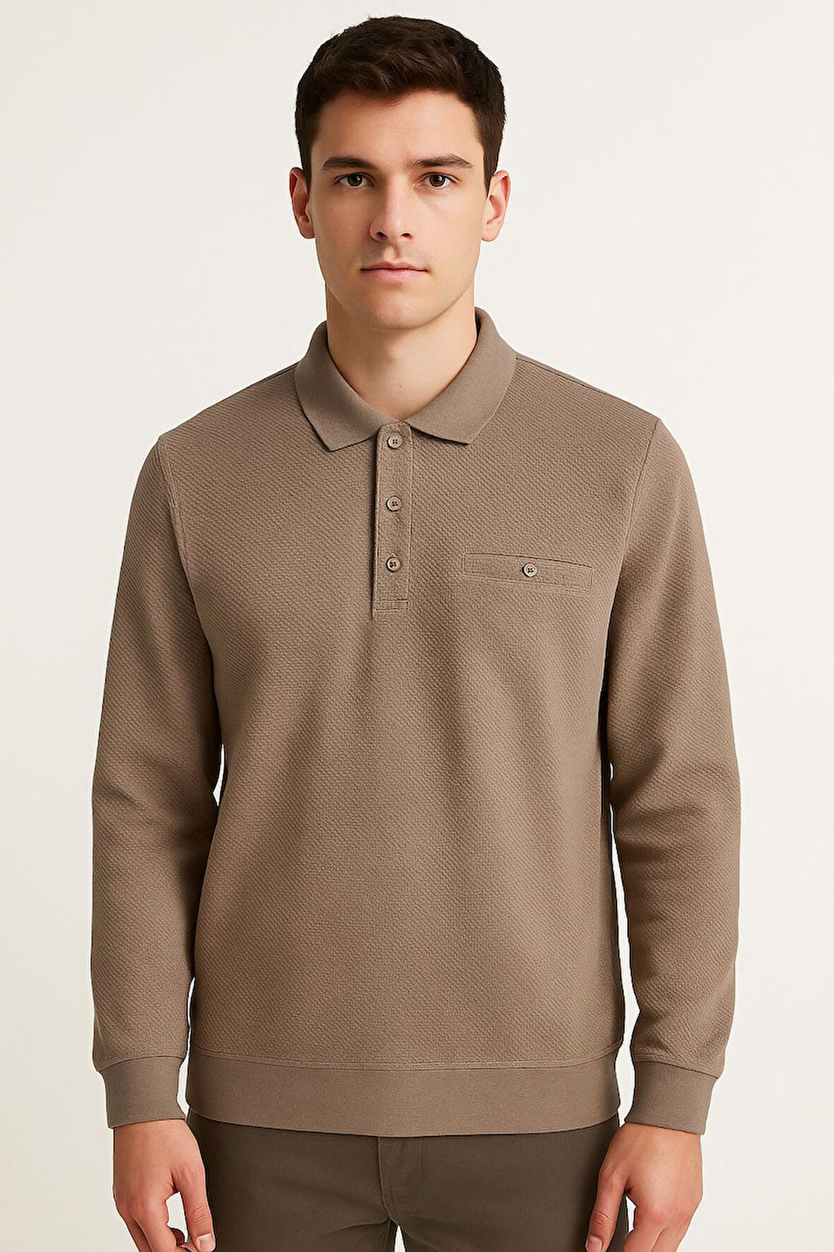 Ercan Regular Fit Polo Yaka Uzun Kol Sweatshirt - 7419