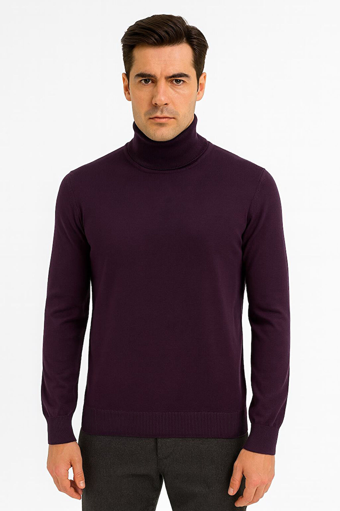 Huffa Erkek Slim Fit Boğazlı Erkek Triko-7430