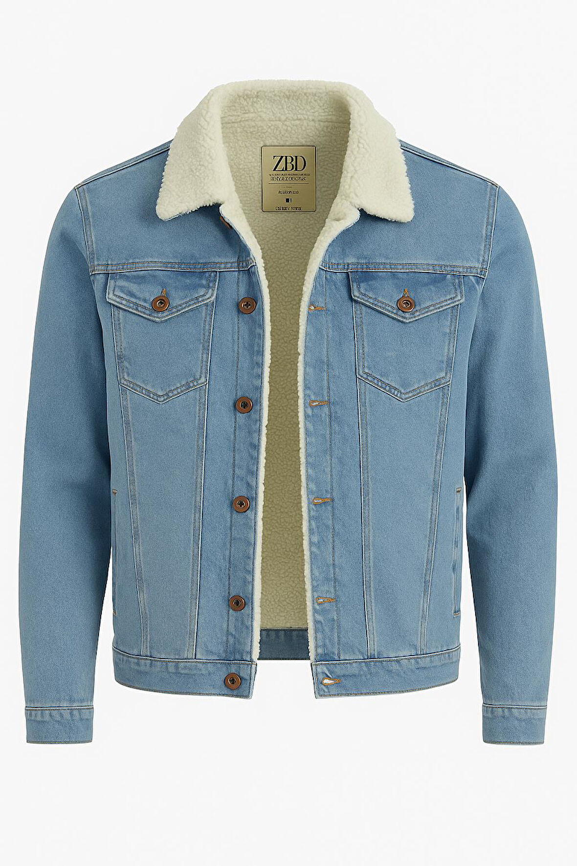 Zbd Erkek Slim Fit Kürklü Kot Ceket - 7432