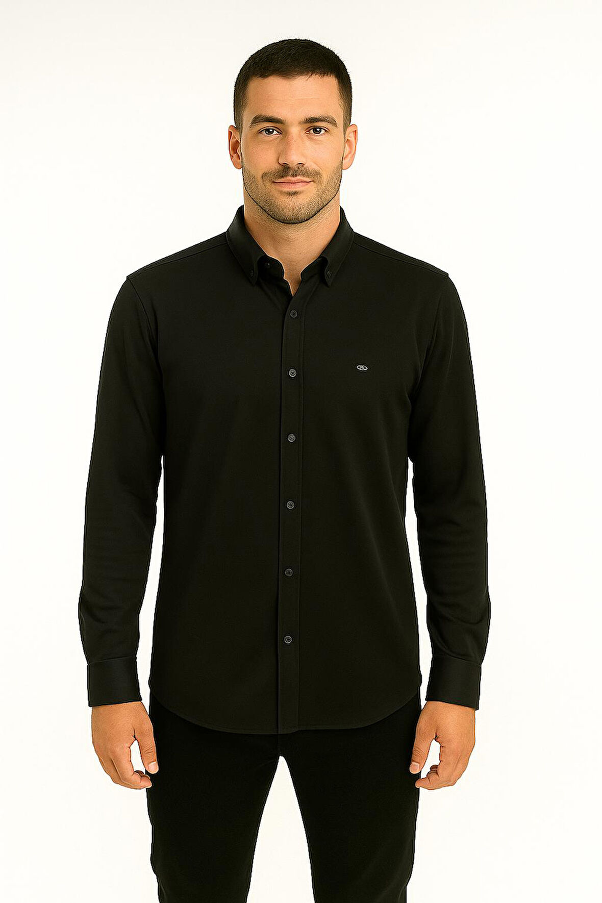 Cafes Uzun Kol Slim Fit Erkek Gömlek - 7433