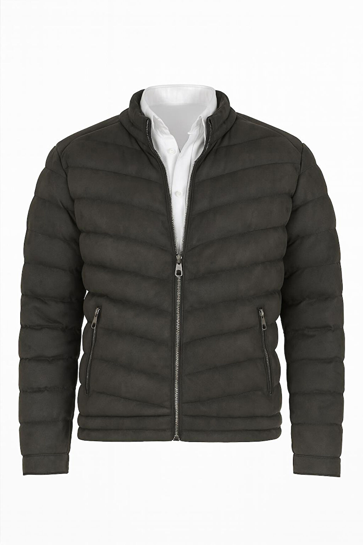 Rc Moon Slim Fit Erkek Süet Şişme Mont - 7446