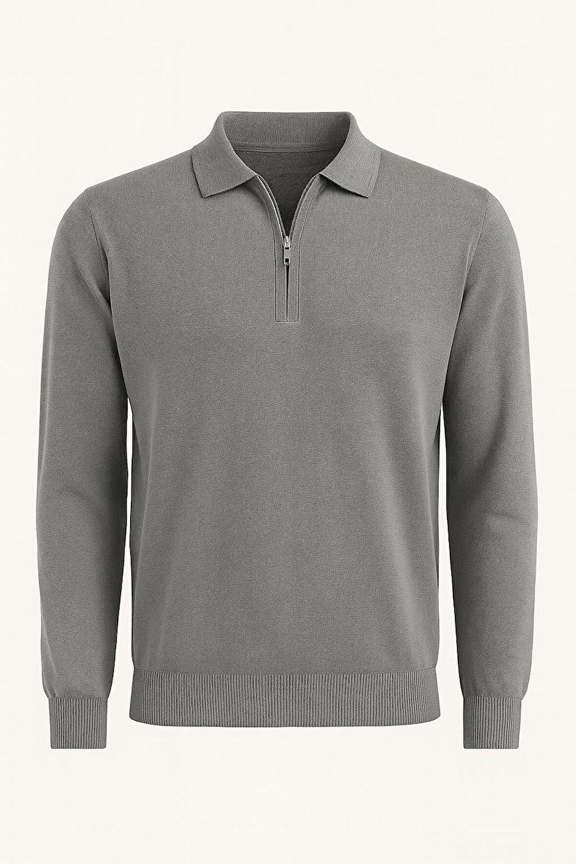 Slim Fit Polo Yaka Uzun Kol Erkek Triko - 7464