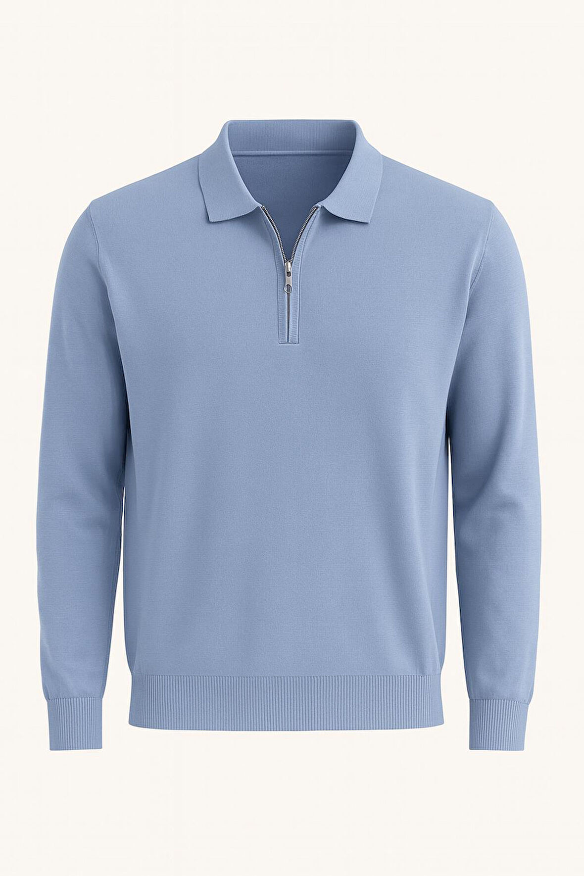 Slim Fit Polo Yaka Uzun Kol Erkek Triko - 7464