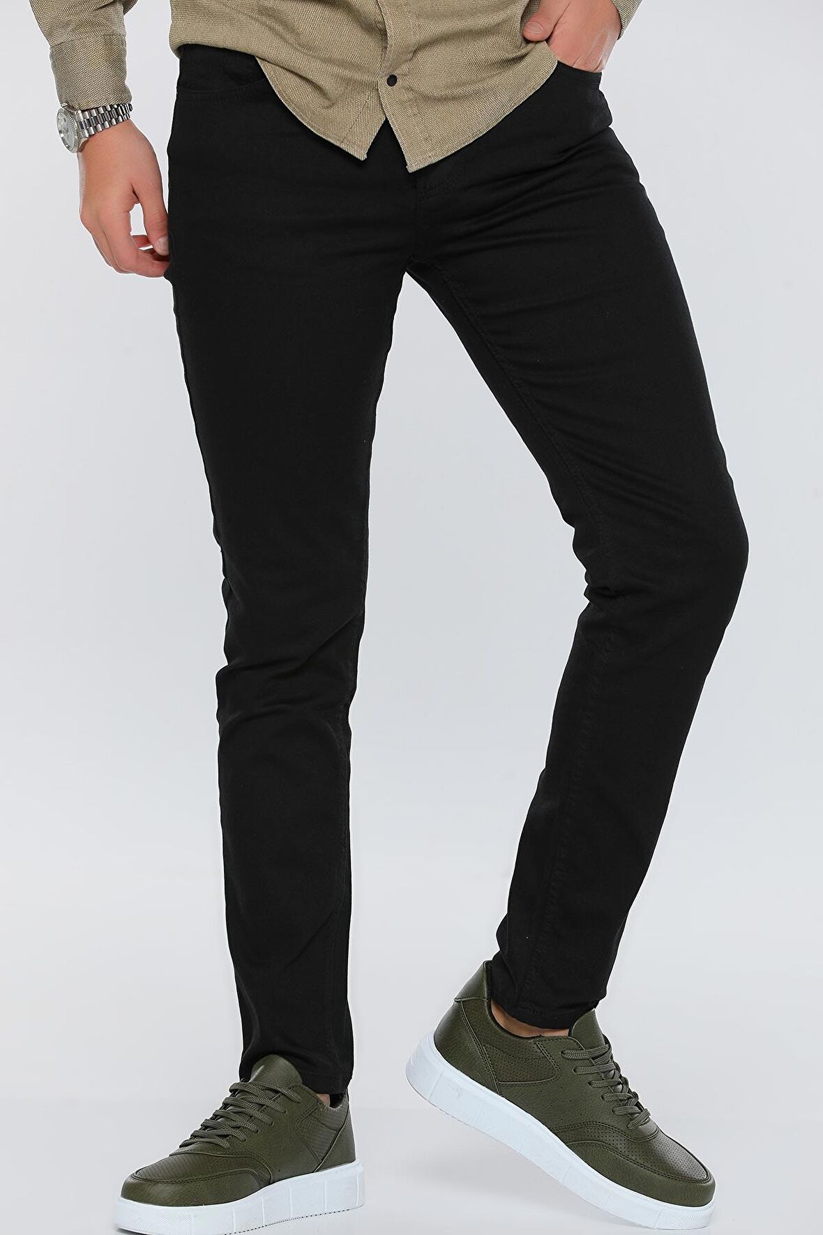 Dennys Denim Slim Fit Siyah Erkek Pantolon-5673