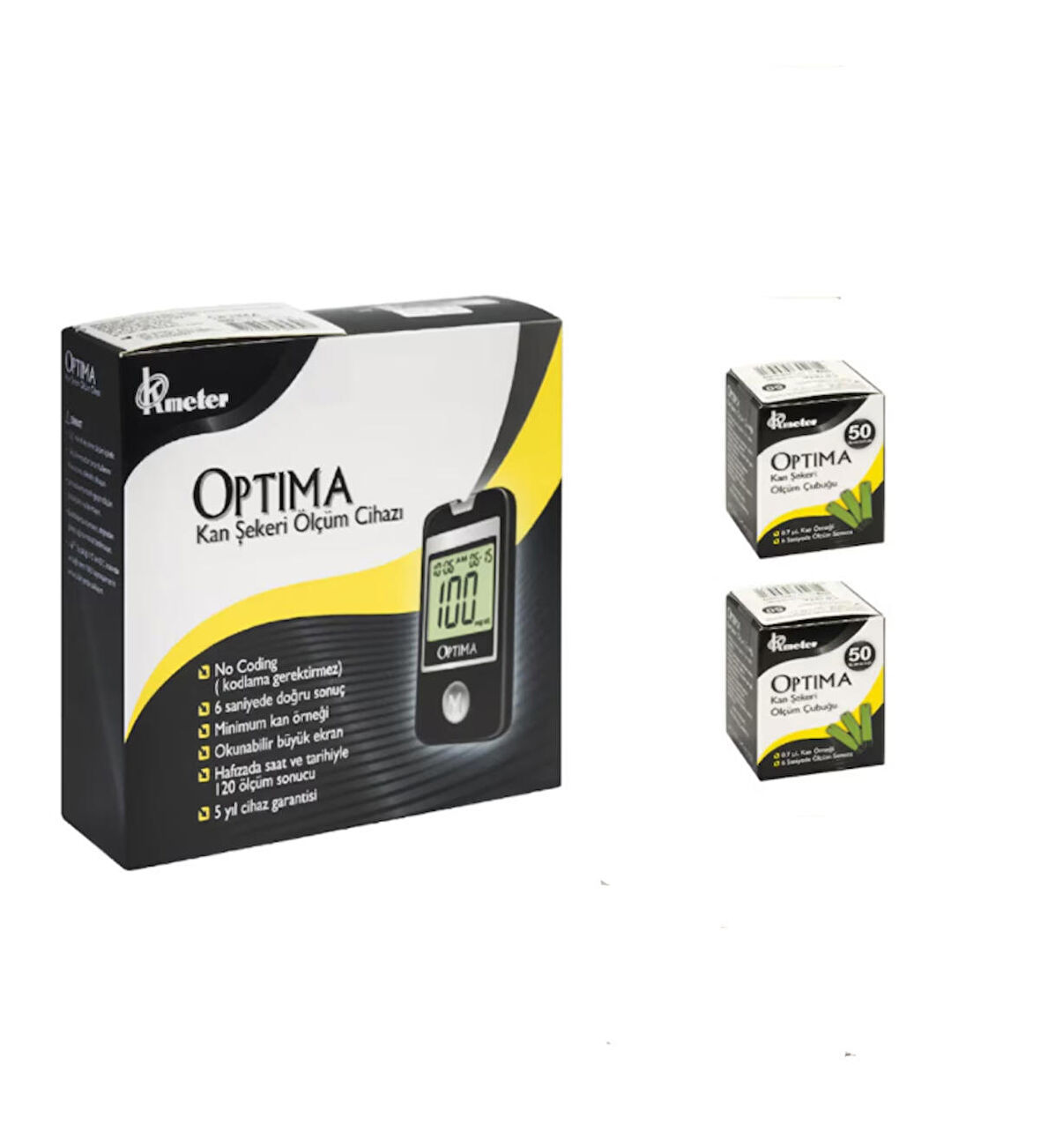 Optima Şeker Ölçüm Cihazı + 100 Strip