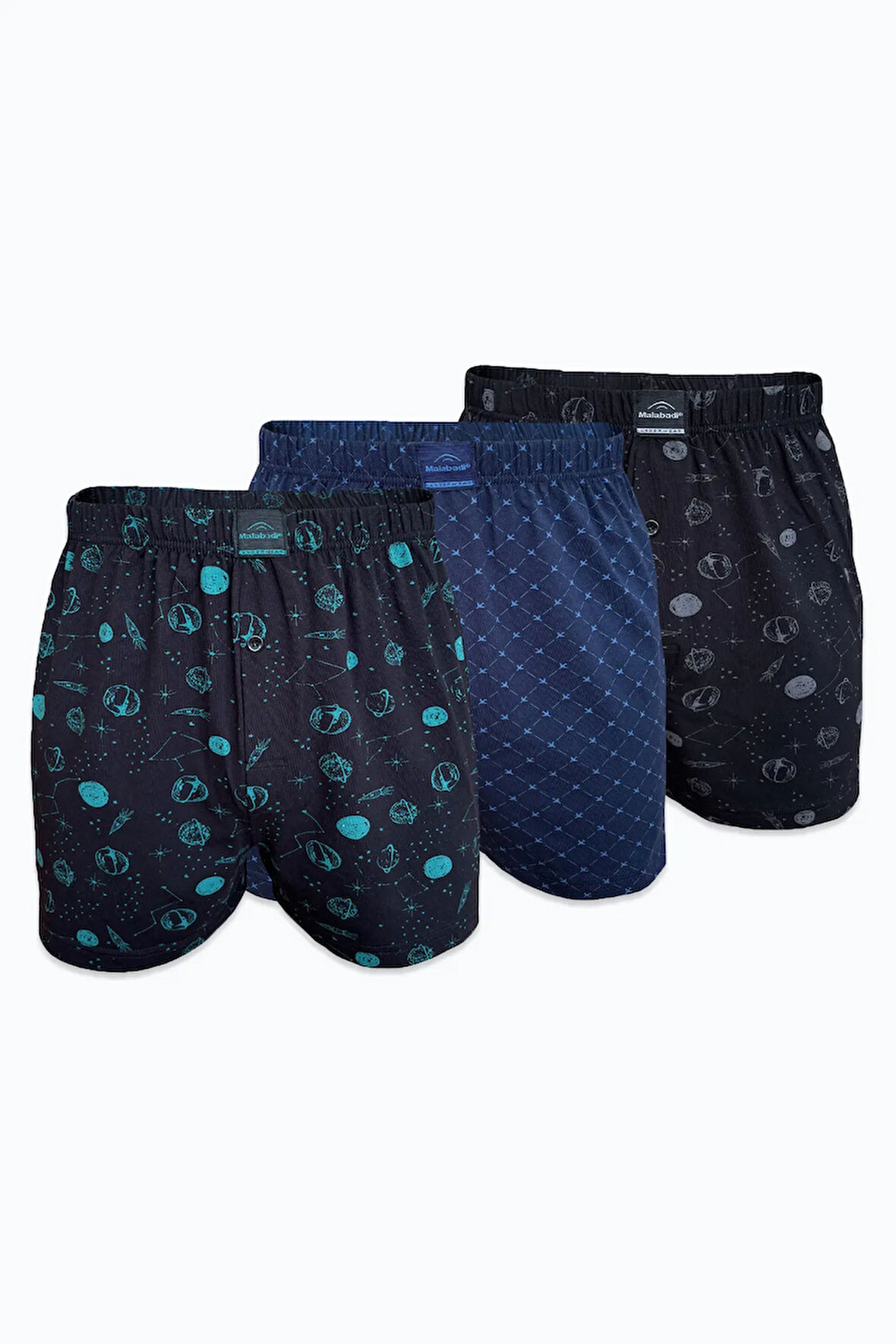 Erkek 3 lü Set-2 Premium Collection Desenli Geniş Kalıp Modal Boxer 3M254