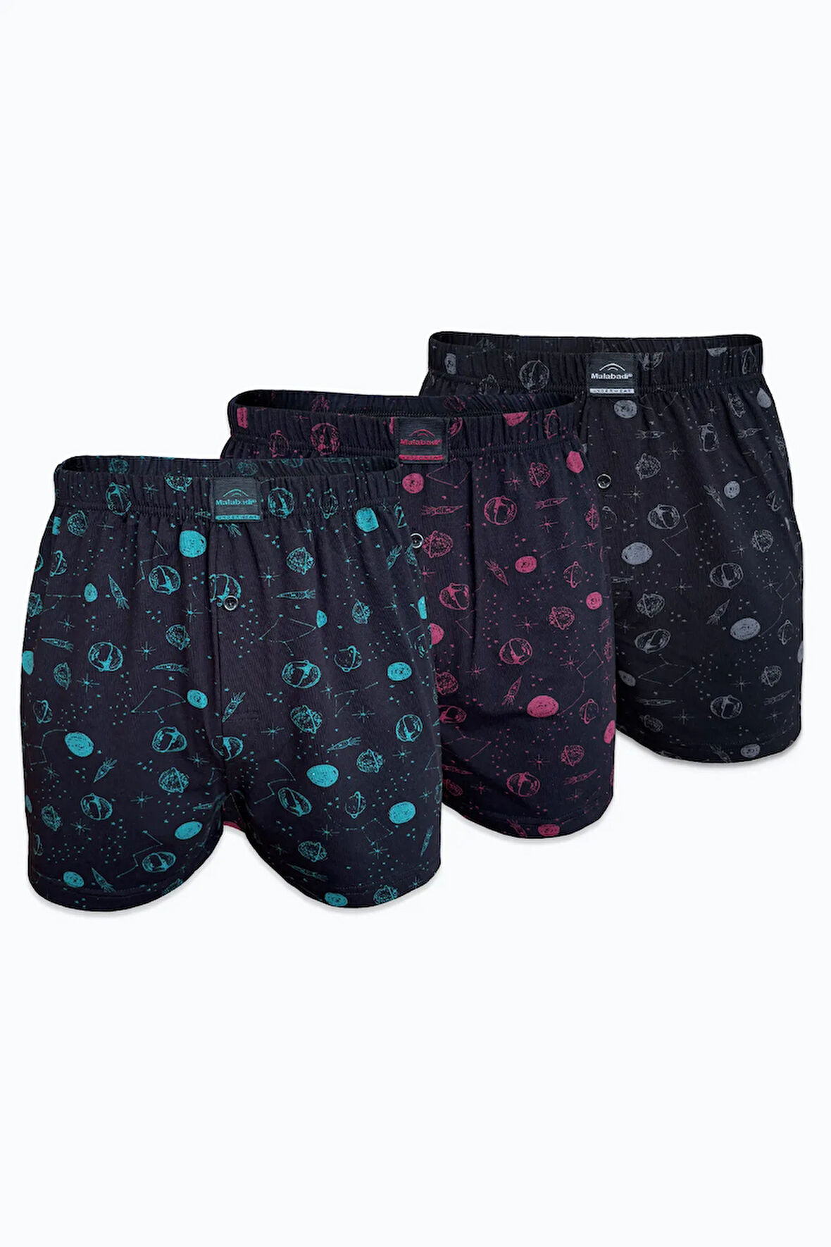 Erkek 3 lü Set-2 Premium Collection Desenli Geniş Kalıp Modal Boxer 3M254