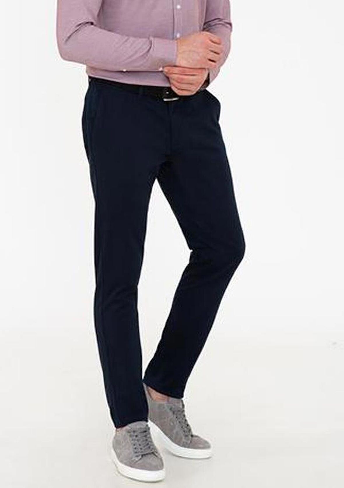 Yazı Armür Klasik Kesim Erkek Keten Pantolon