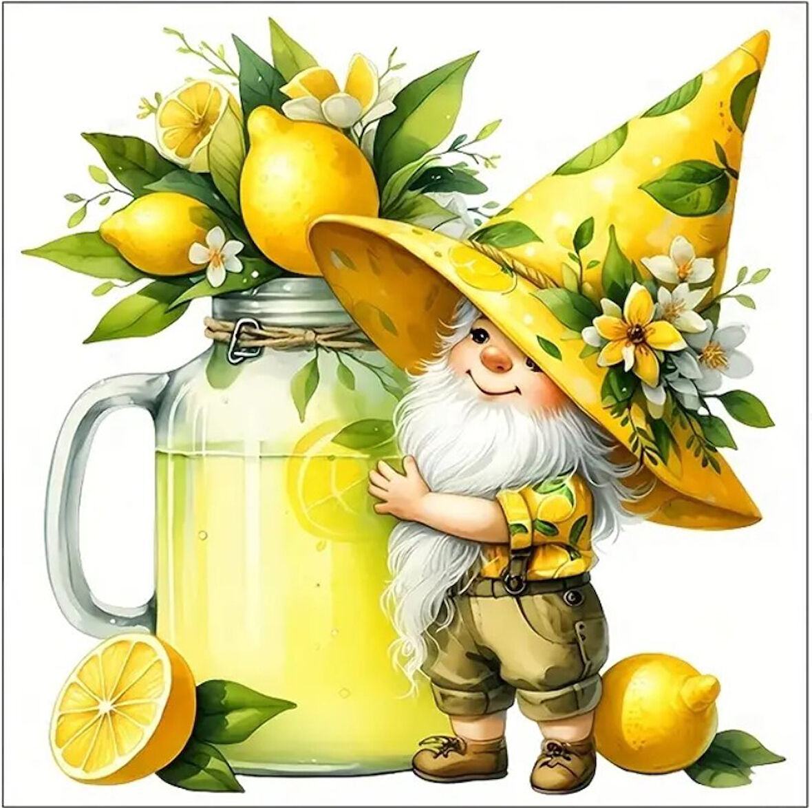 55 CM x 45 CM LİMON SUYU CÜCESİ TEMALI TEZGAH ÜSTÜ BULAŞIK KURUTMA MATI BULAŞIKLIK KURUTMA ÖRTÜSÜ