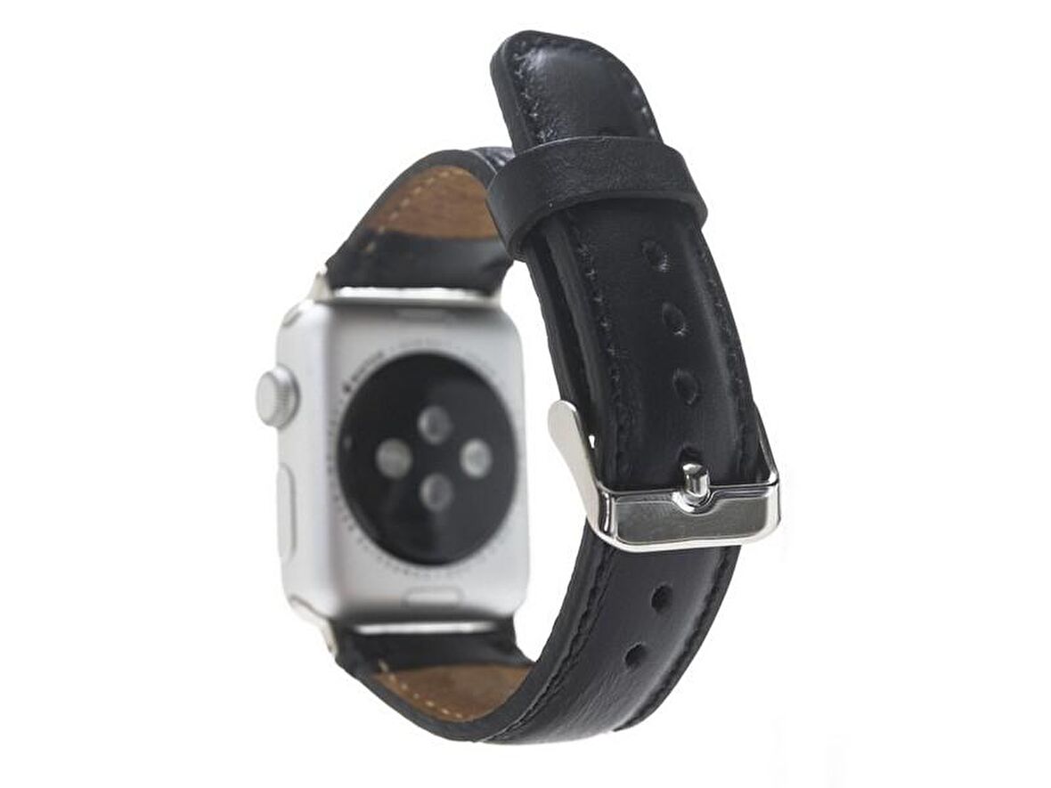 Bouletta Apple Watch Uyumlu Deri Kordon 42-44-45mm RST1 Siyah
