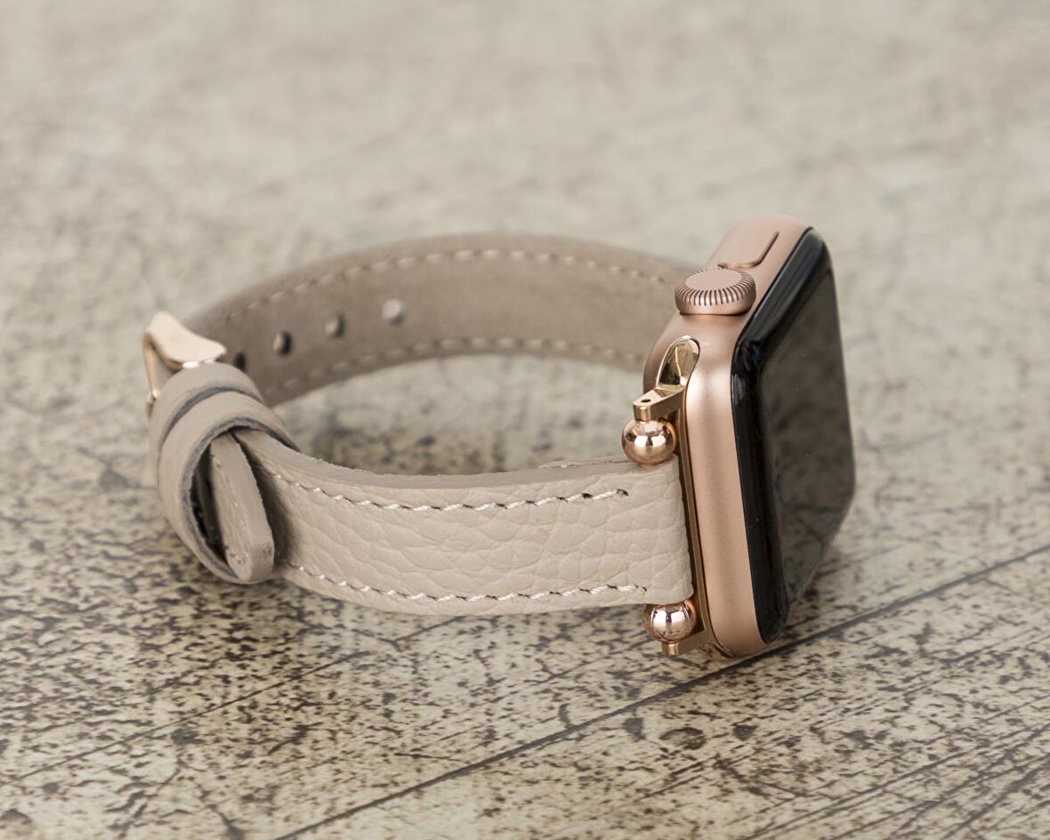 Bouletta Apple Watch Uyumlu Deri Kordon 38-40-41mm Ferro ERC3 Bej