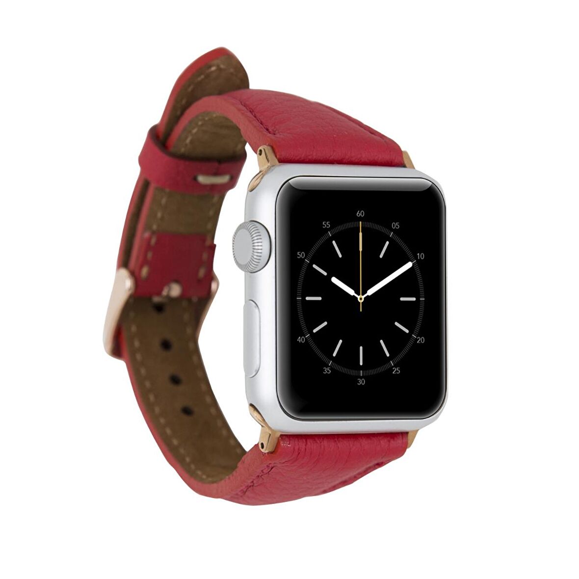 Bouletta Apple Watch Uyumlu Deri Kordon 42-44-45mm Slim ERC2 Kırmızı