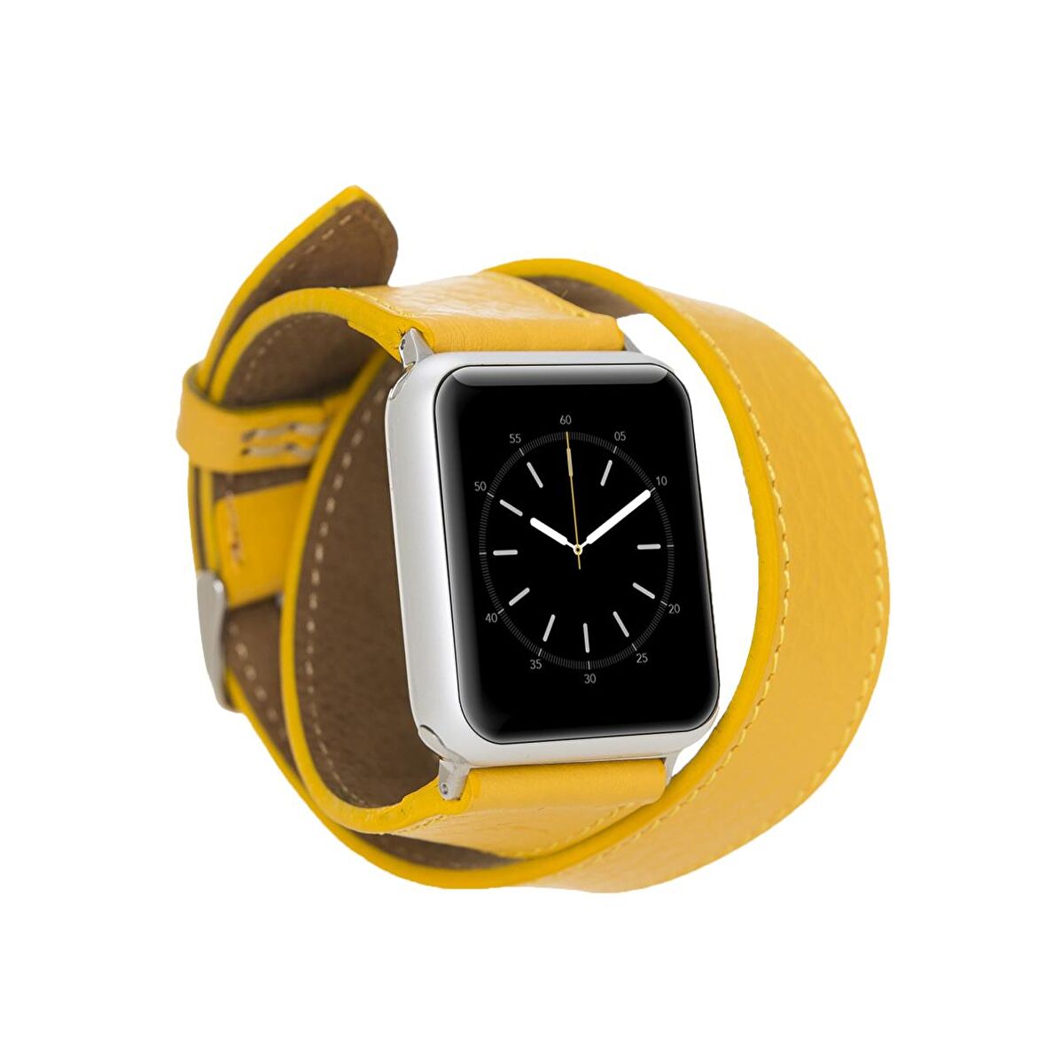 Bouletta Apple Watch Uyumlu Deri Kordon 42-44-45mm Double Tour FL12 Sarı