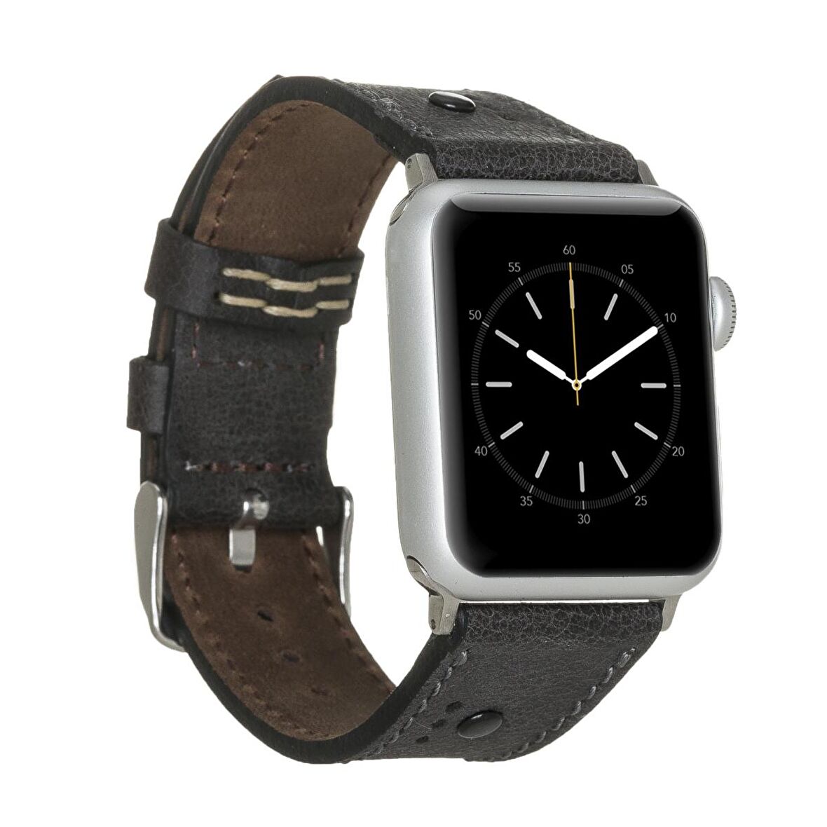 Bouletta Apple Watch Uyumlu Deri Kordon 42-44-45mm BT Siyah