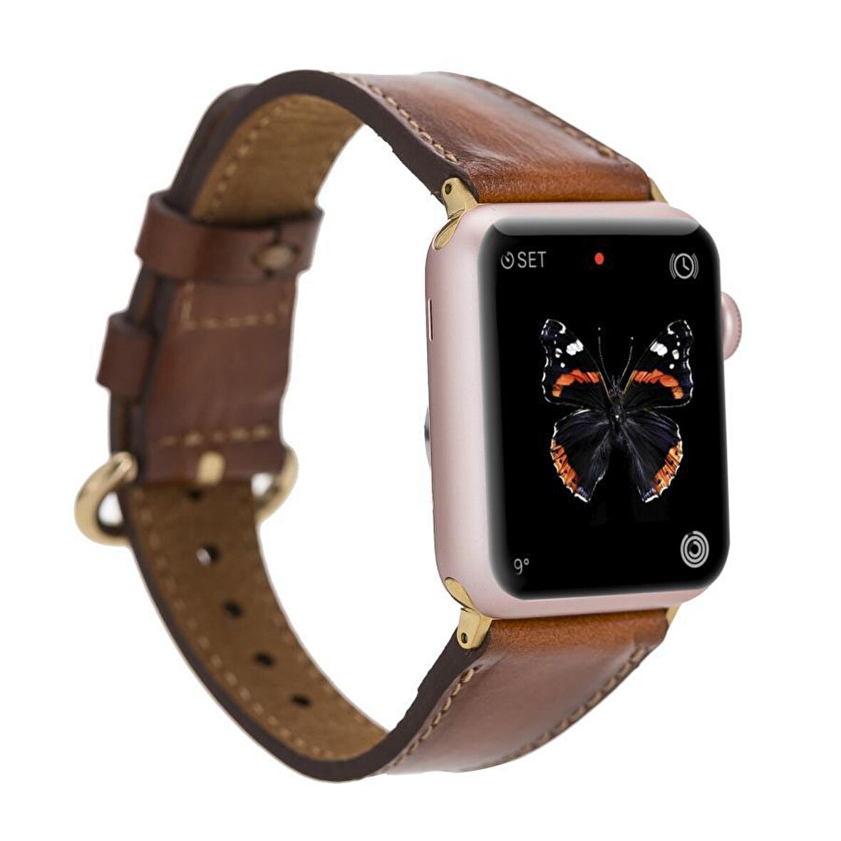 Bouletta Apple Watch Uyumlu Deri Kordon 38-40-41mm Roma RST2EF Taba