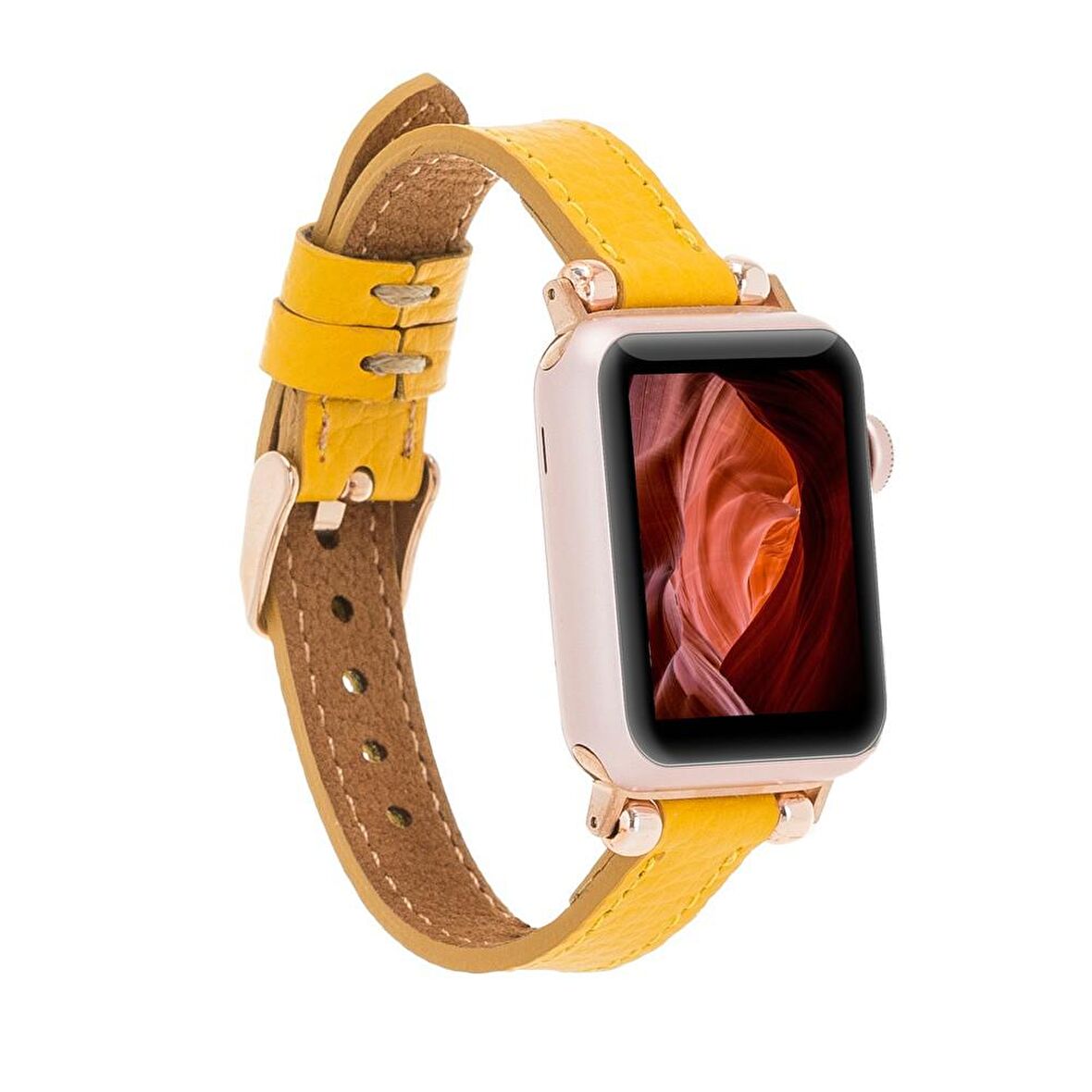 Bouletta Apple Watch Uyumlu Deri Kordon 38-40-41mm Ferro FL12 Sarı