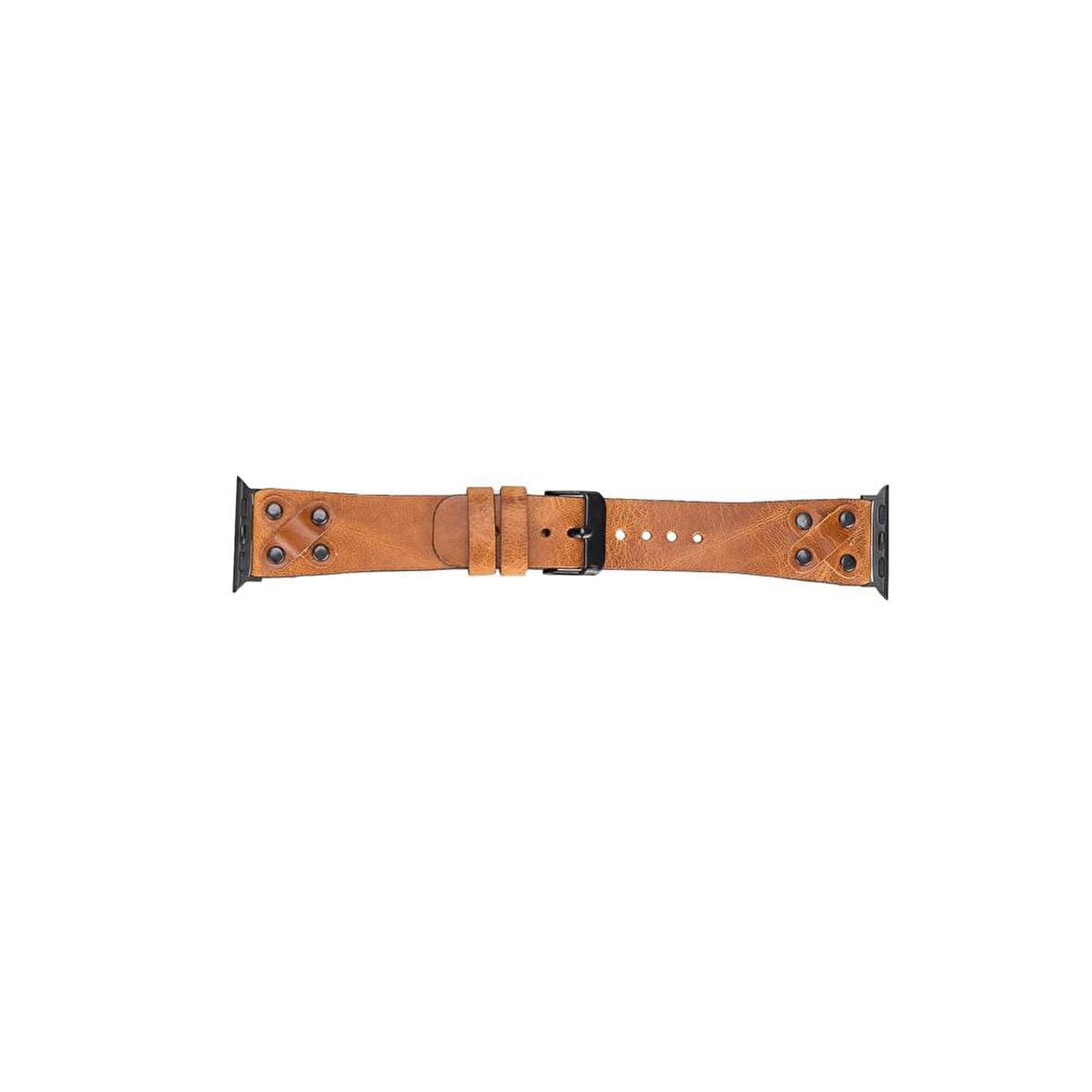 Bouletta Apple Watch Uyumlu Deri Kordon Cross 42-44-45mm BT V18 Taba