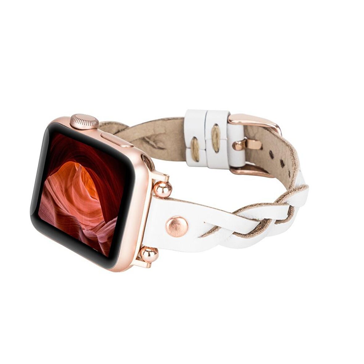 Bouletta Apple Watch Uyumlu Deri Kordon Wanda 38-40-41mm RT F3 Beyaz