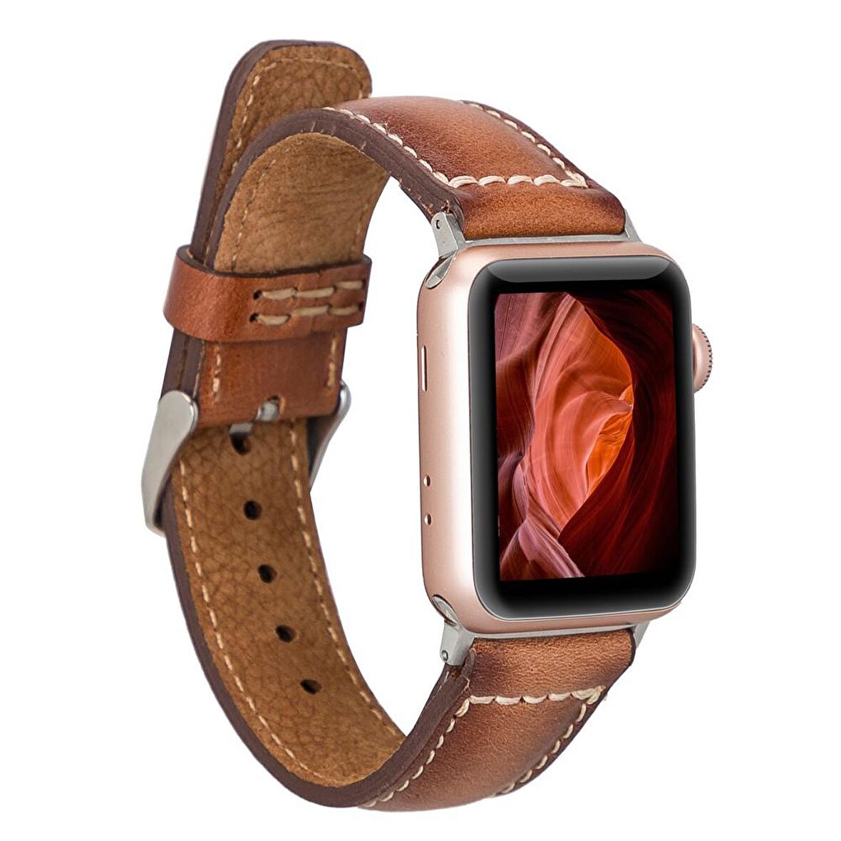 Bouletta Apple Watch Uyumlu Deri Kordon Sen 38-40-41mm RST2EF Taba