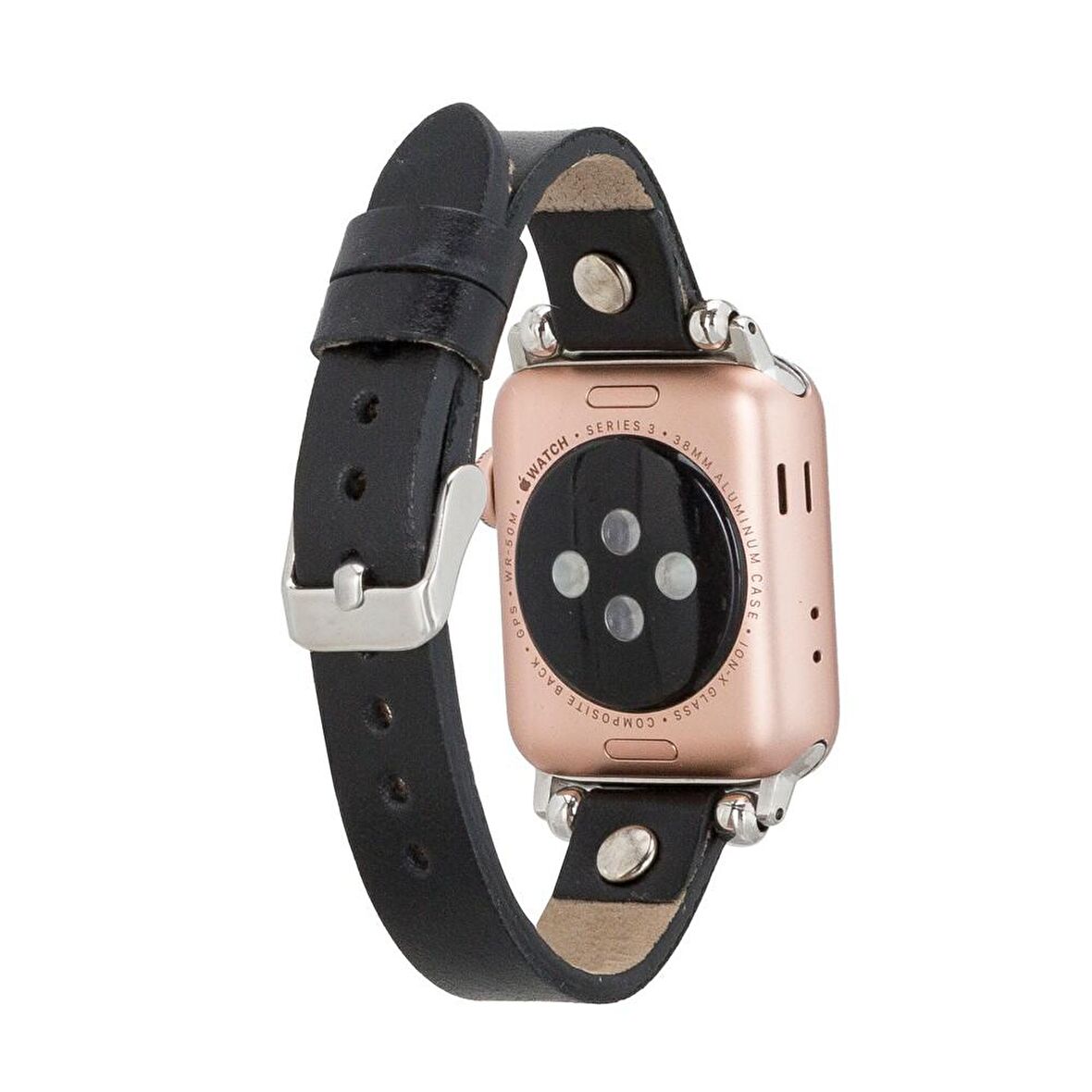 Bouletta Apple Watch Uyumlu Deri Kordon Visby 38-40-41mm Ferro RST1 Siyah