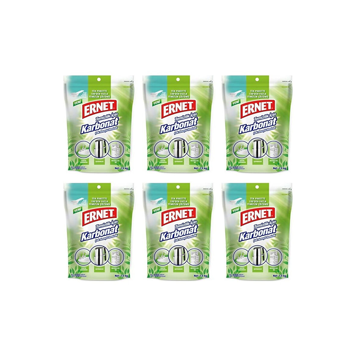 Ernet Temizlik İçin Karbonat 1,5 kg 6'lı