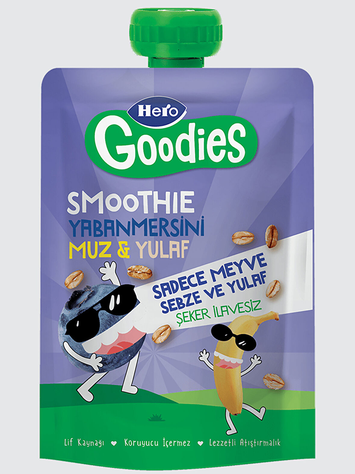 Hero Baby Goodies Yaban Mersinli, Muzlu ve Yulaflı Meyve Püresi100g
