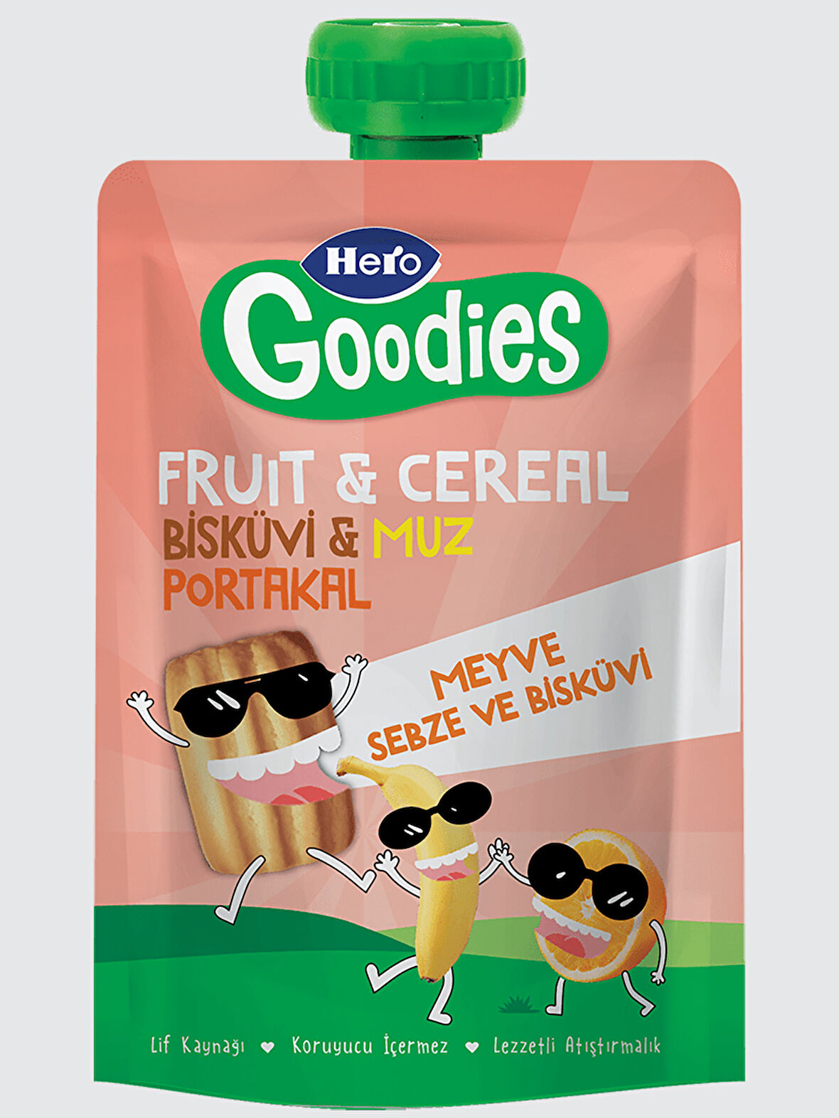 Hero Baby Goodies Bisküvi Muz ve Portakallı Meyve Püresi100g