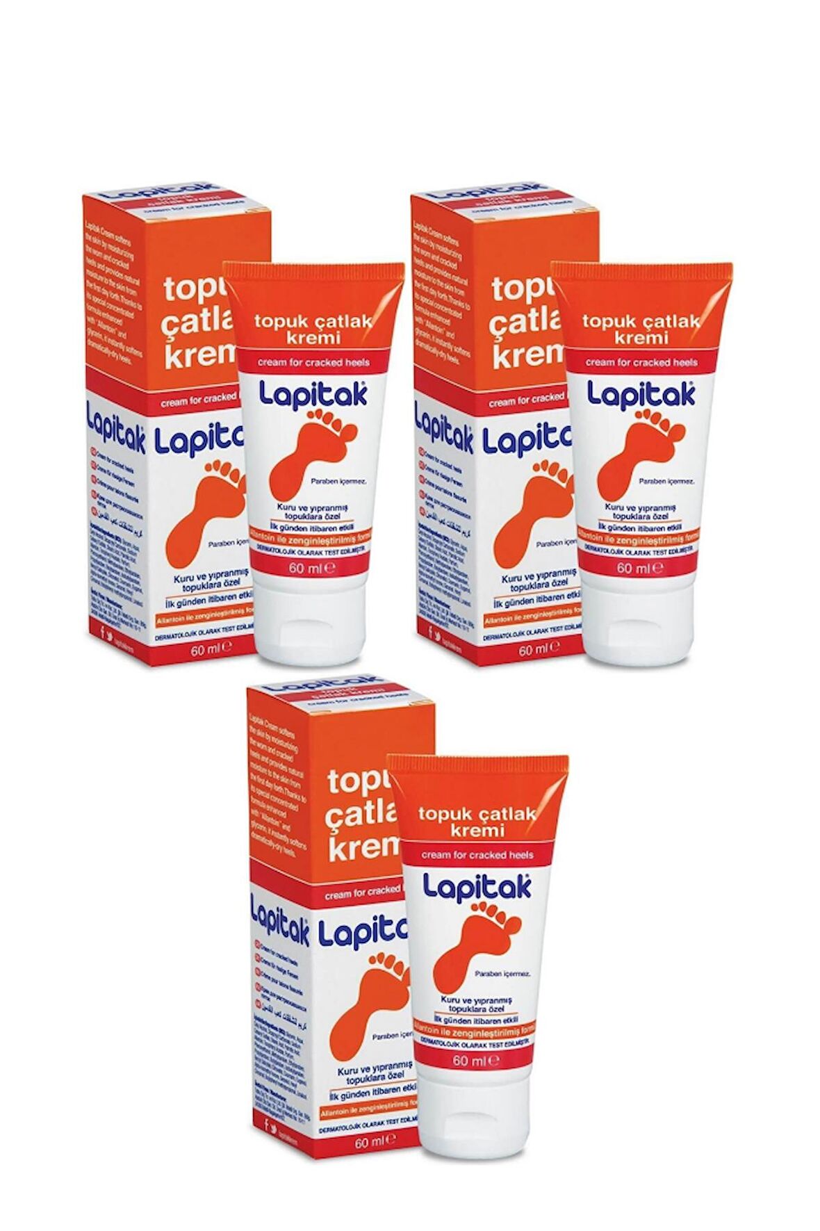 Lapitak Topuk Çatlağı için Krem 3x60 ml