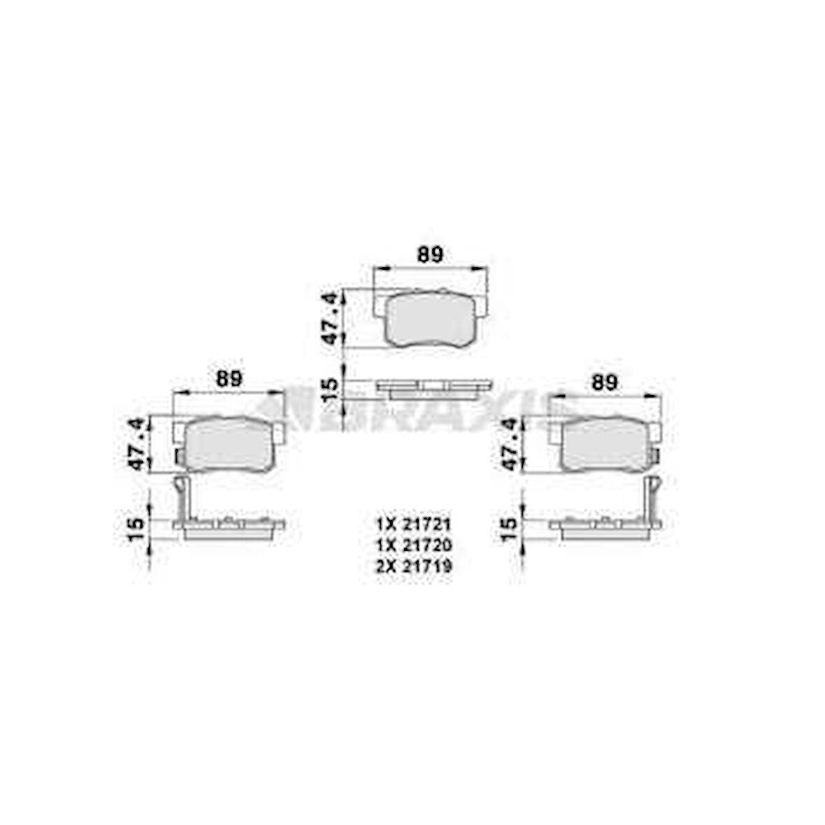 Honda Arka Fren Balatası Honda CIVIC 01>13 Fd6 Fb7 / Cr-V 03>07 / Accord 98>08 / Frv 04> - Braxıs Ab0076