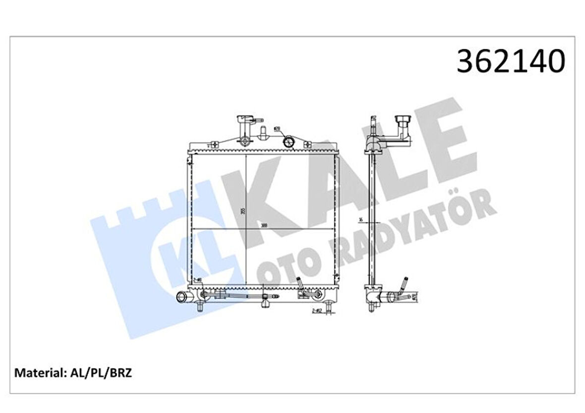 Hyundaı Motor Su Radyatoru Kia Picanto I 1.1 Benzinli 07<09 (at) [brazıng] [355x388x16] - Kale 362140