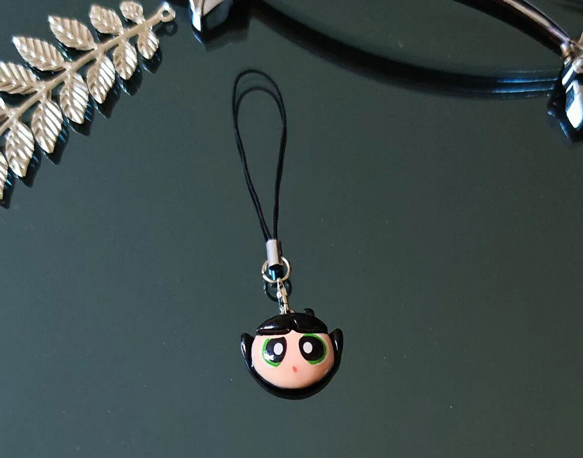 POWERPUFF TELEFON ASKISI CHARM - TELEFON ÇANTA ANAHTARLIK SÜSÜ