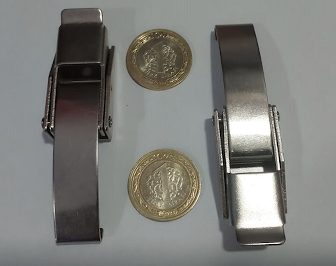 2 Adet Paslanmaz Çelik Alet Kutusu Kelepçeleri