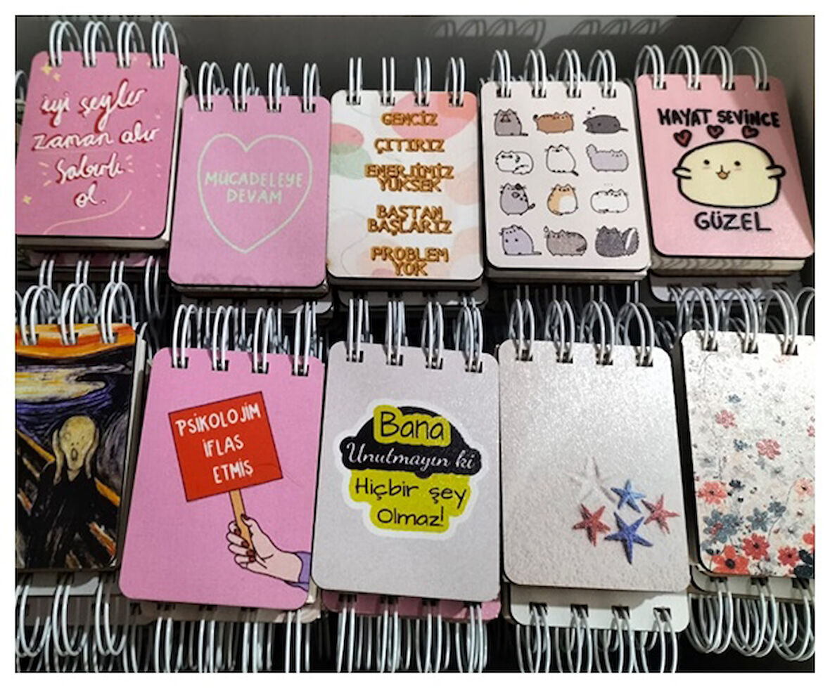 Notpa Ahşap Kapak 80 Yaprak Çizgili Defter 55X75Mm Spiralli - 2 adet