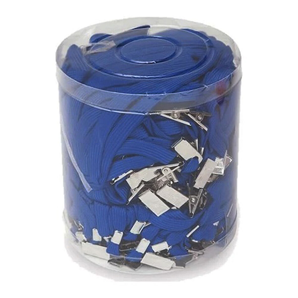 İnox Yaka Kartı İpi Mavi - 10 adet