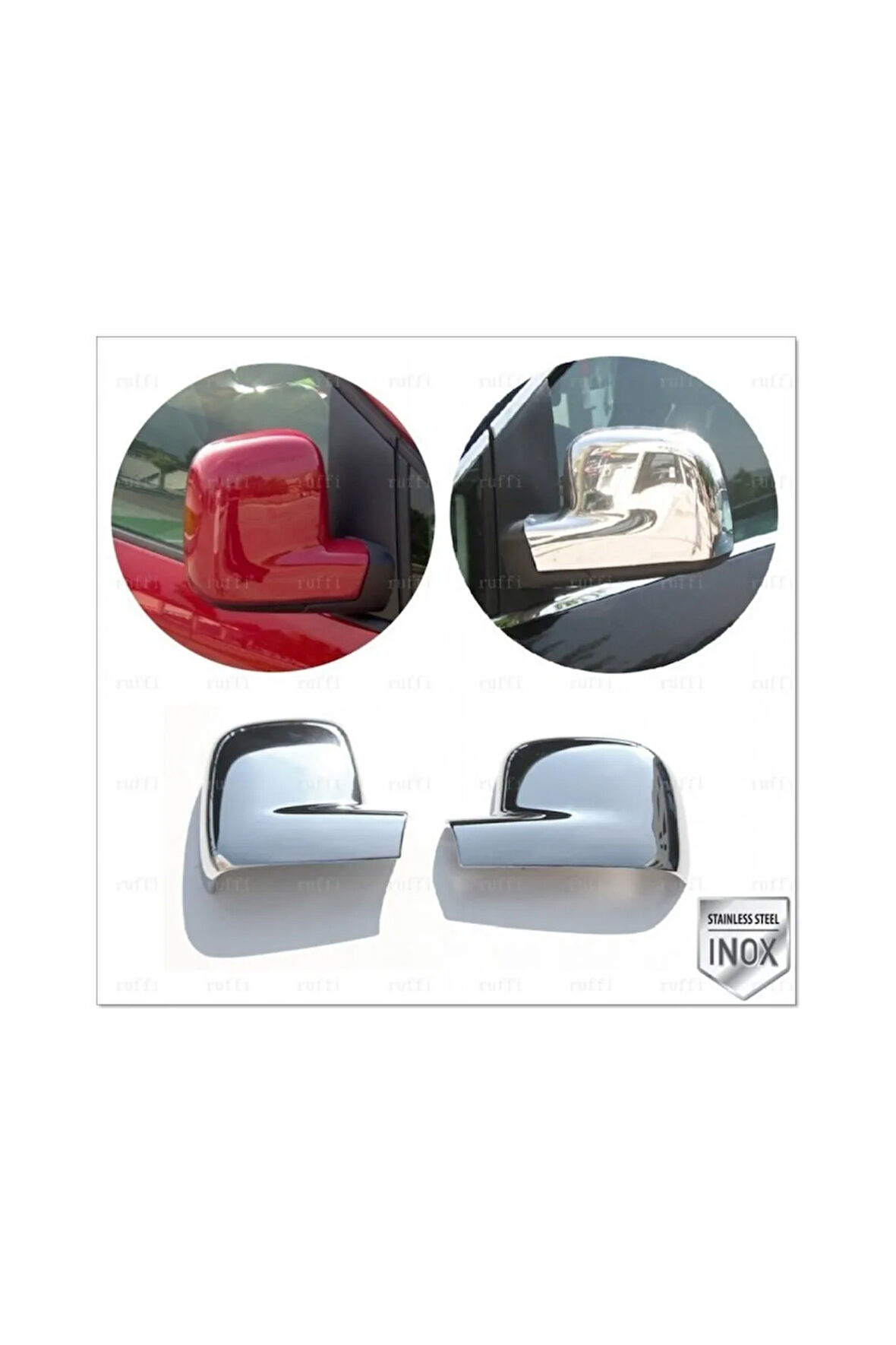 Vw Caddy Krom Ayna Kapağı 2 Prç. 2004-2015 Arası Paslanmaz Çelik