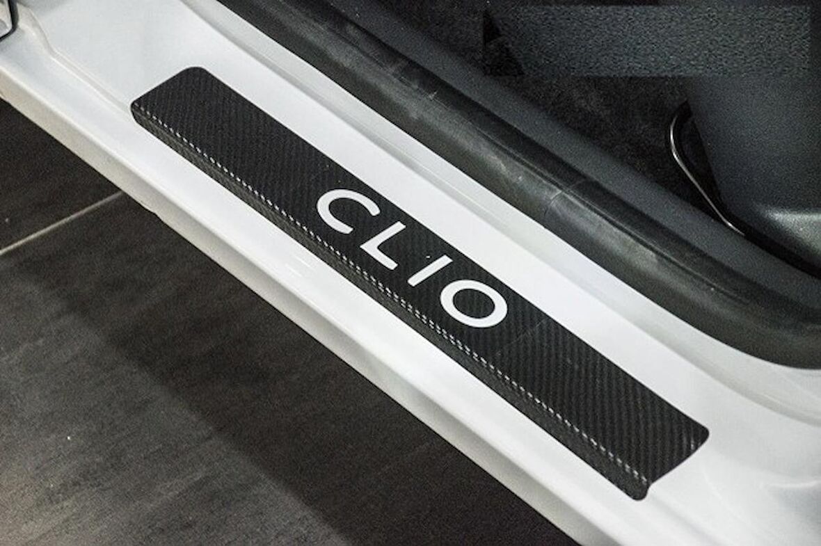 Renauylt Clio Carbon Fiber Kapı Eşiği Yazısı Sticker Boya Koruma