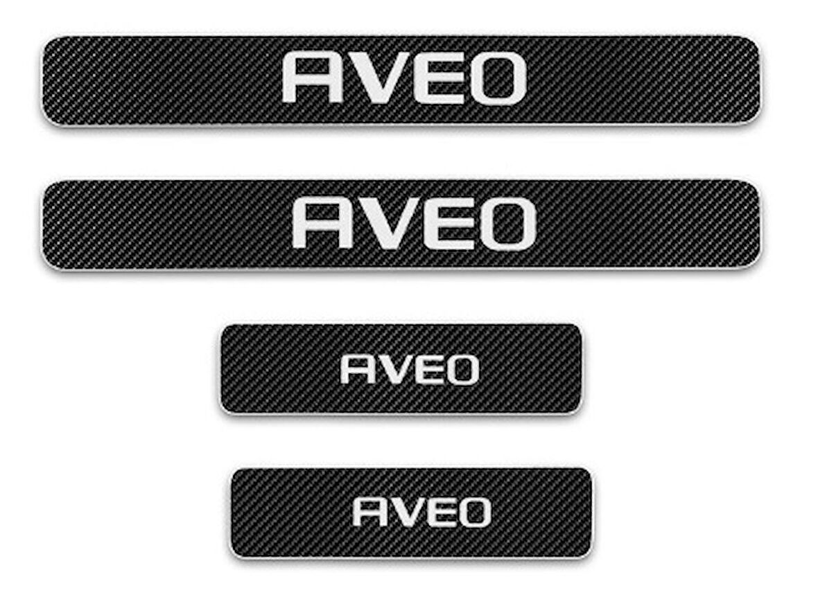 Chevrolet Aveo Carbon Fiber Kapı Eşiği Yazısı Sticker Boya Koruma