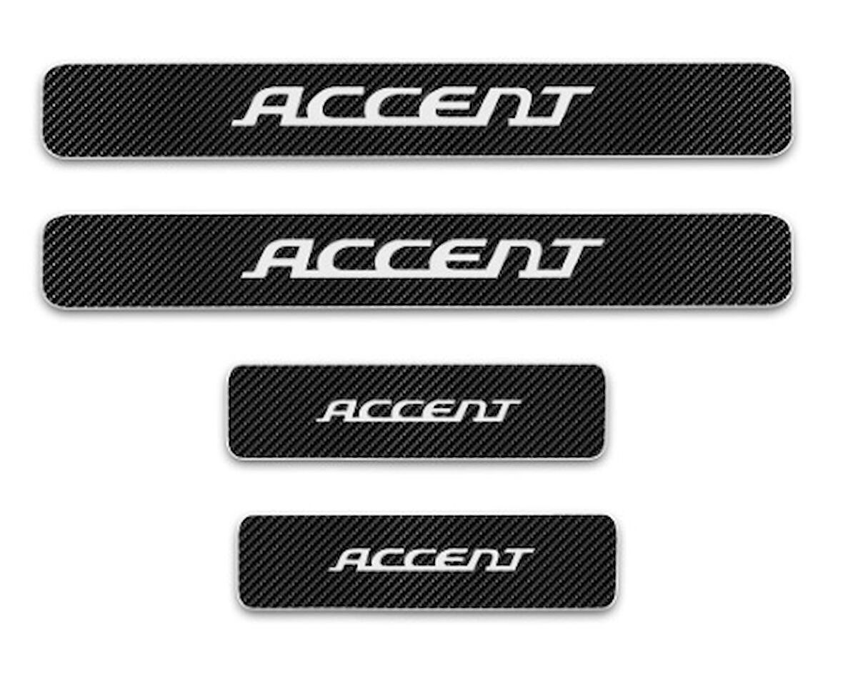 Hyundai Accent Carbon Fiber Kapı Eşiği Yazısı Sticker Boya Koruma
