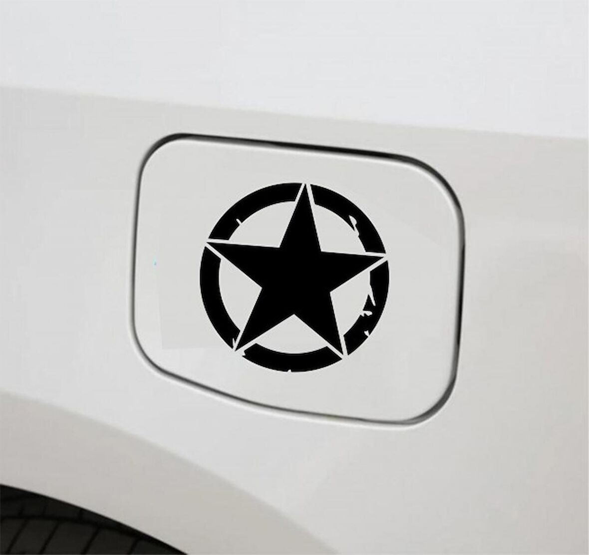 Araba Depo Kapağı Sticker Army Star Oto Sticker 2 Adet