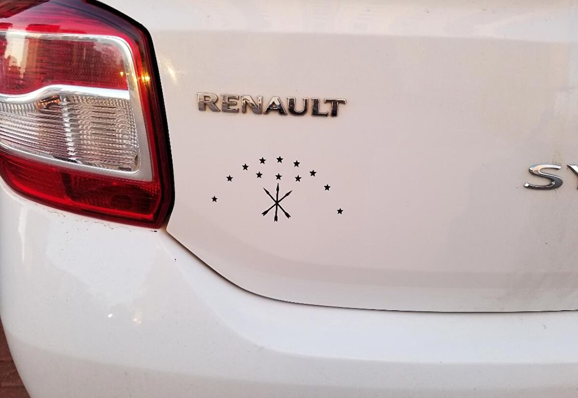 2 adet Ufak Boy Adige çerkes bayrağı araba oto çerkez sticker