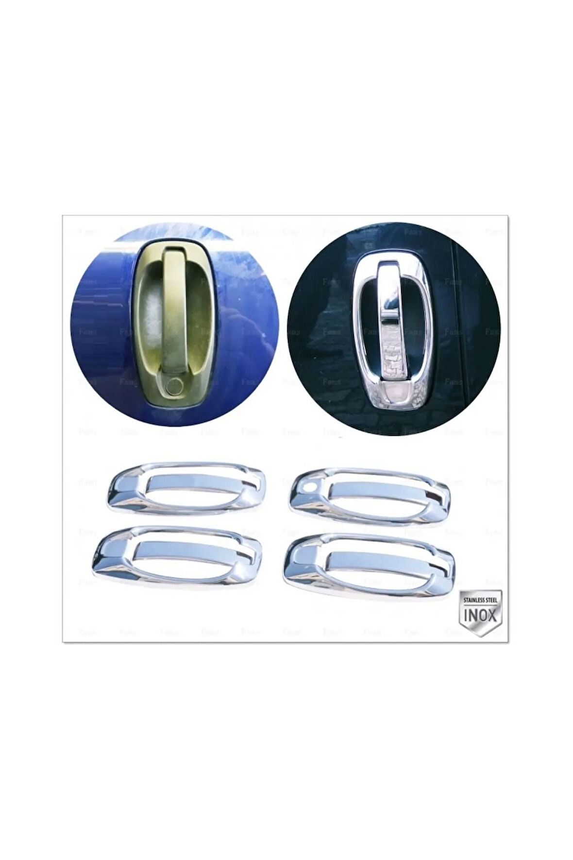 Fiat Fiorino Kapı Kolu Çerçeve 4 Kapı 8 Parça 2008 Ve Üzeri Paslanmaz Çelik