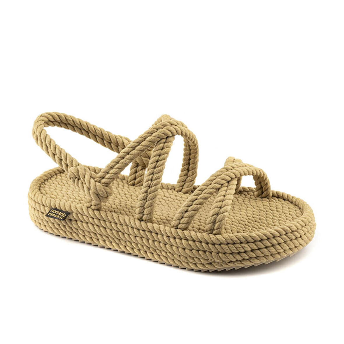 Nomadic Republic    TAH.0012.P Nomadic Tahiti Platform Kadın Halat Sandalet - Bej